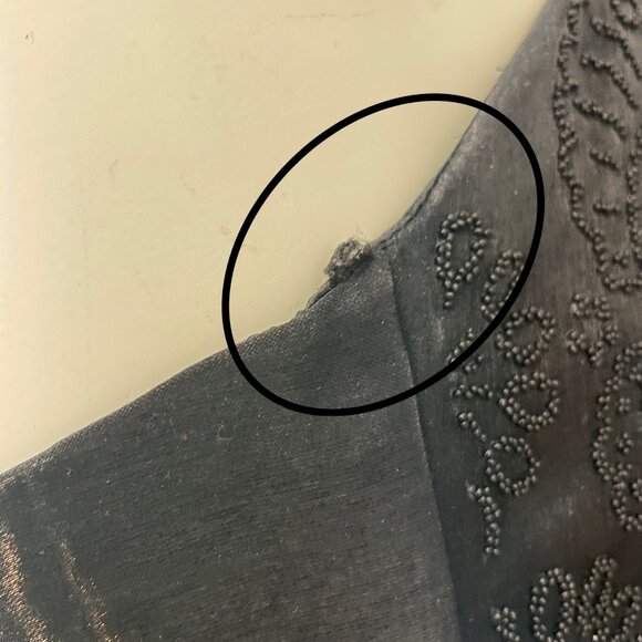 Vintage 90s Prom Halter Top‎ Beads Tie Black Zip-Up Flaws Princess Sleeveless - Picture 10 of 12